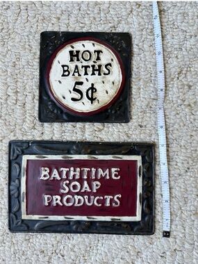 Vintage bath signs